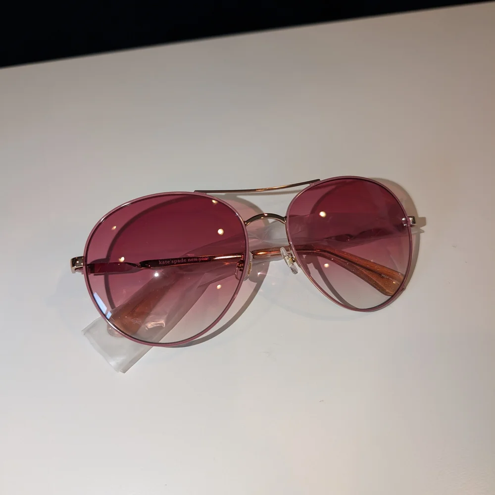 Kate Spade Pink Jochelle Pink-Tinted Sunglasses with Gold Accents